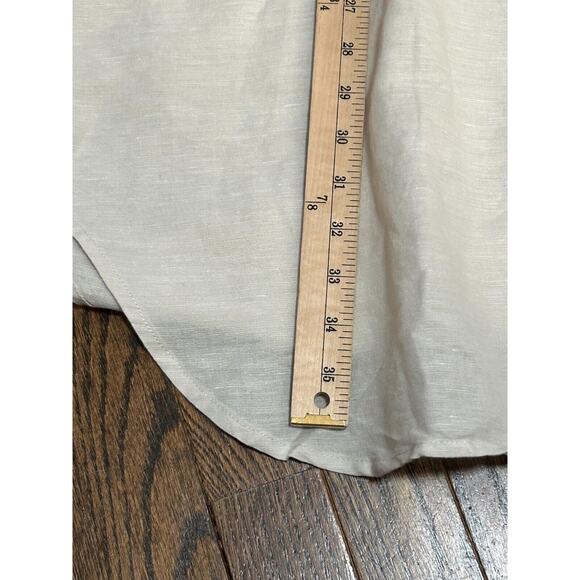 NWT J.Crew Women's Ivory Linen Textured Long Sleeves Button Up Shirt Size XL - Picture 7 of 8